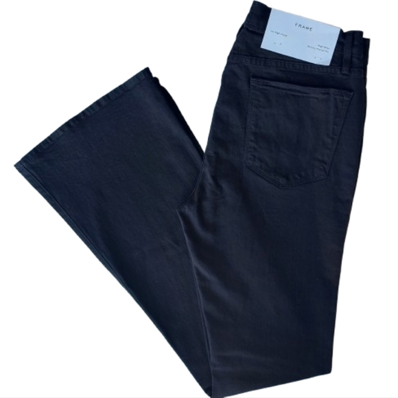 Frame Le High Flare Denim Black Jeans Size 32 NEW NWT Film Noir - Picture 8 of 15